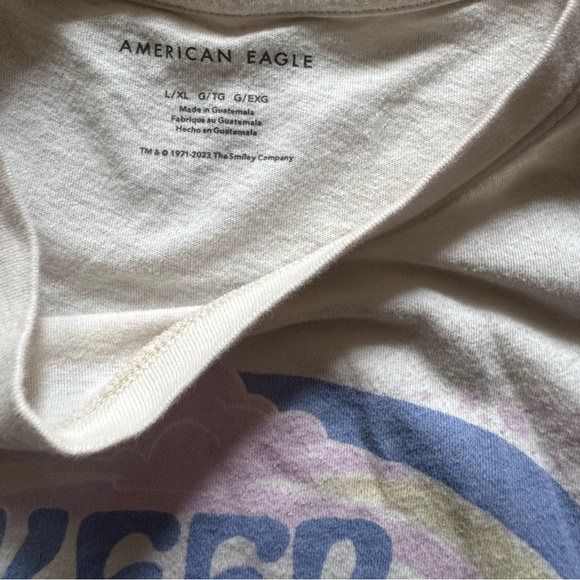 American Eagle 'Keep Smiling' White Muscle Tank Top - Picture 3 of 5